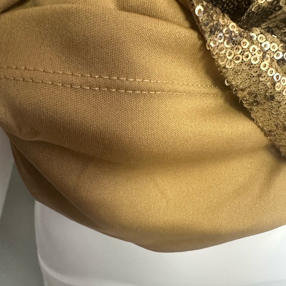 Cache Gold and Brown Mini Dress Snakeskin Sequin Stretch 4 - Picture 6 of 8
